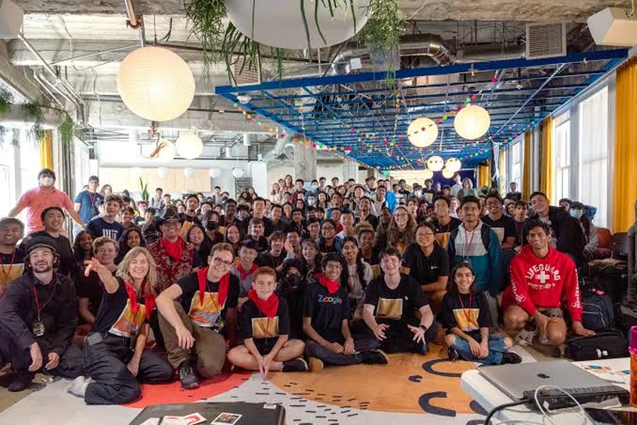 A group of builders at a past Hack Club hackathon